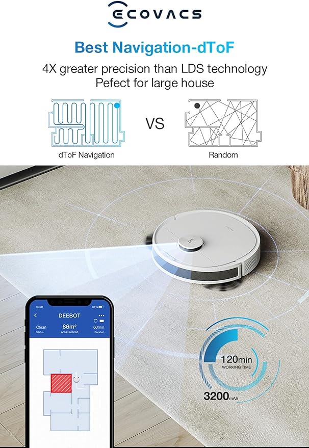 DEEBOT N8+ 3-in-1 Robot Vacuum Cleaner